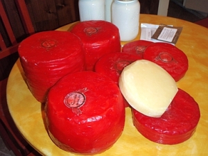 Waxed Cheese Ready for Aging